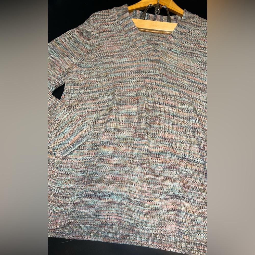 J.Jill Multicolored V-Neck Knit Sweater Women’s Size XL EUC